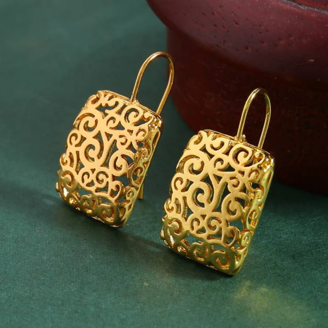 Golden Filigree Elegance Earrings