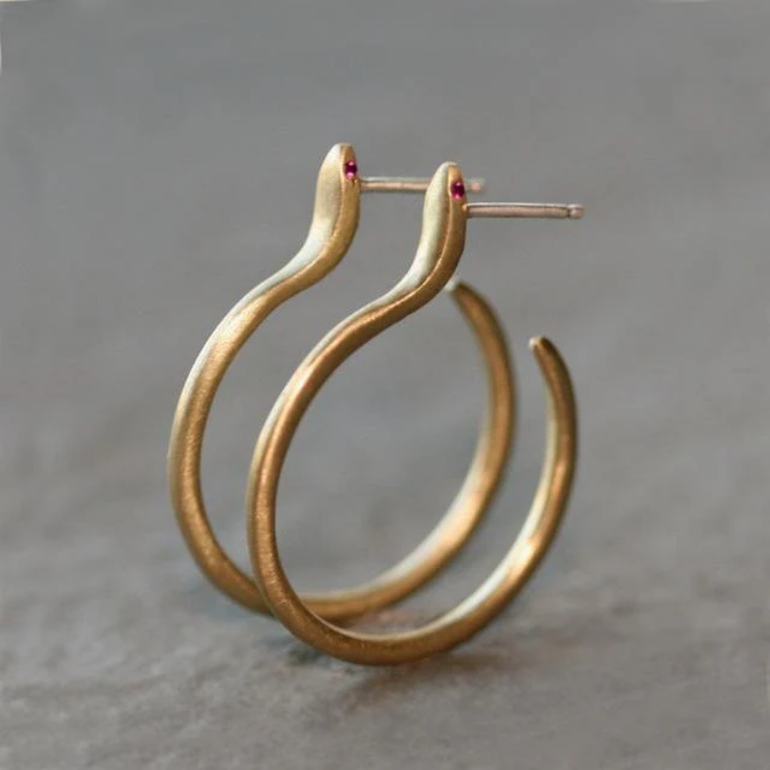 Golden Wave Hoop Earrings