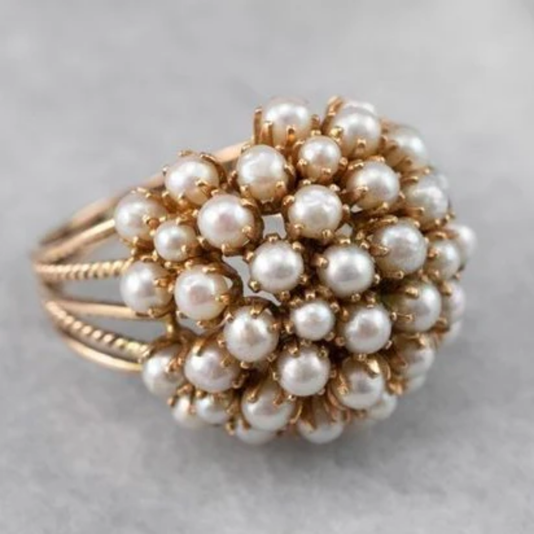 Pearl Blossom Cluster Ring