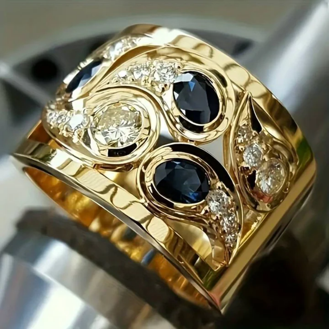 Midnight Waves Sapphire Ring