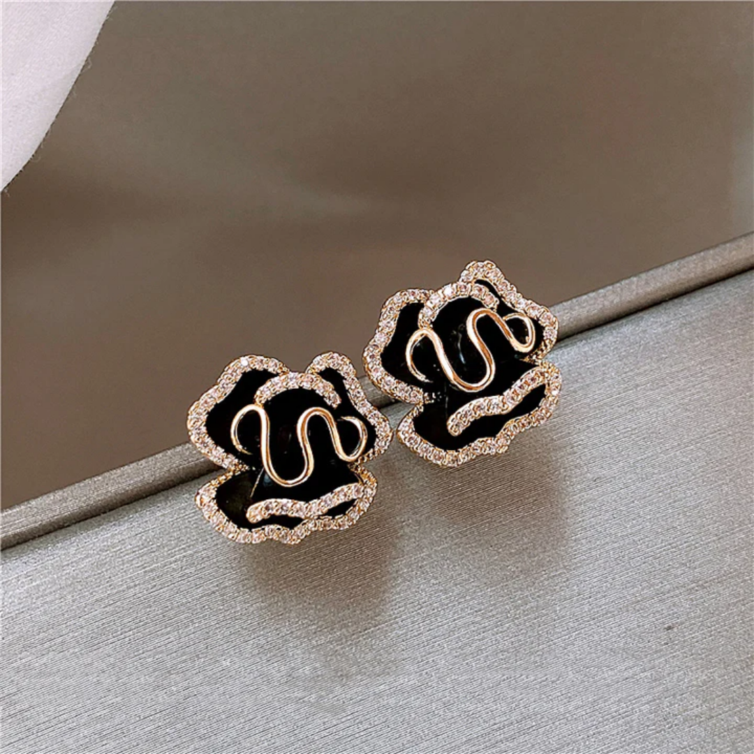 Velvet Noir Bloom Earrings