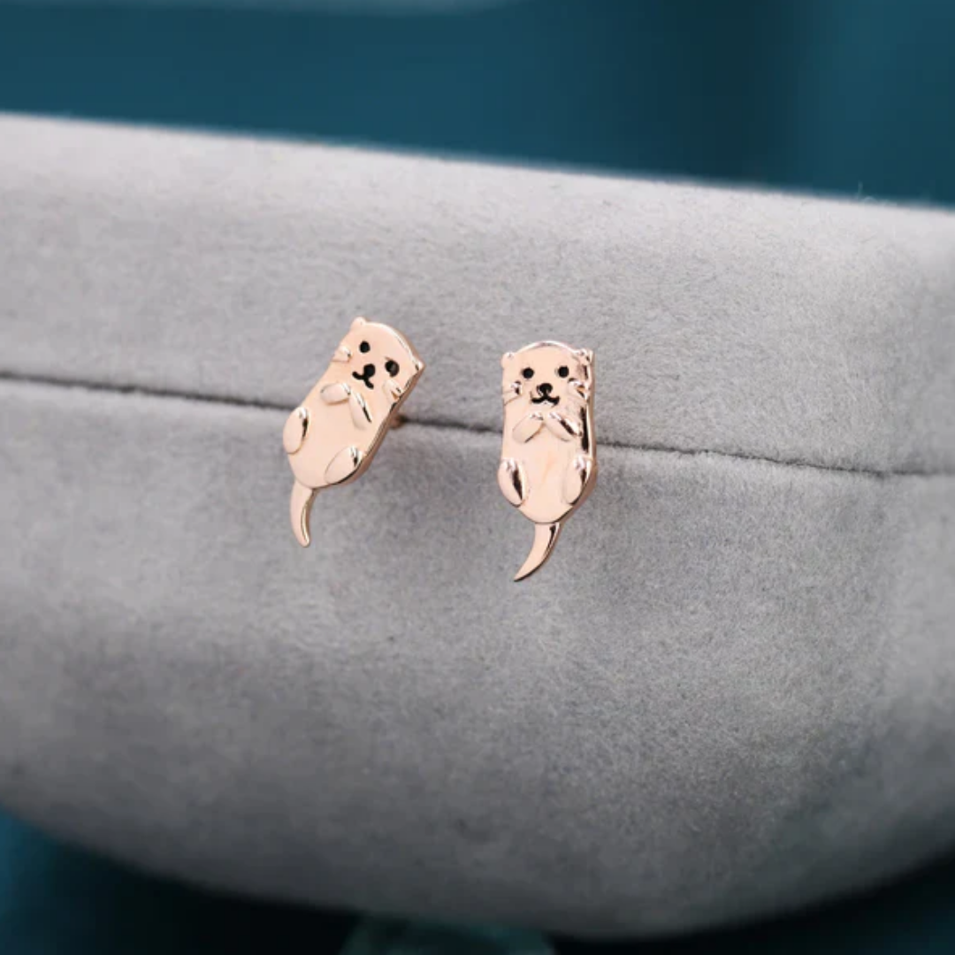 Playful Otter Studs