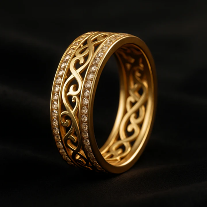 Golden Eternity Filigree Ring