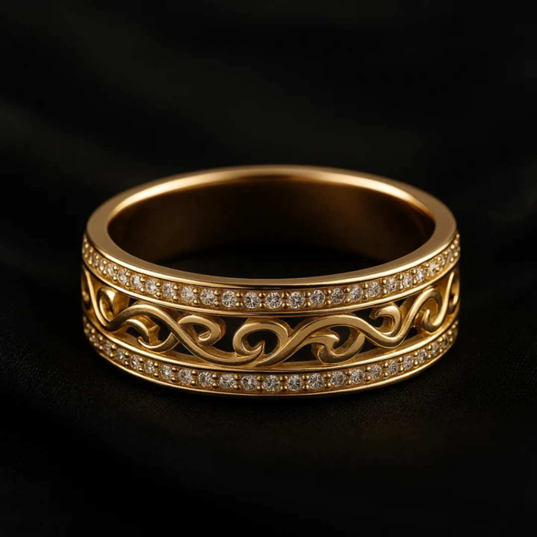 Golden Eternity Filigree Ring