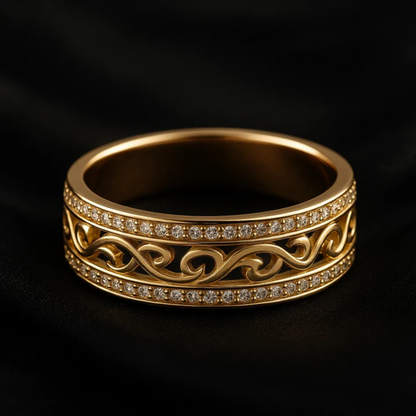 Golden Eternity Filigree Ring