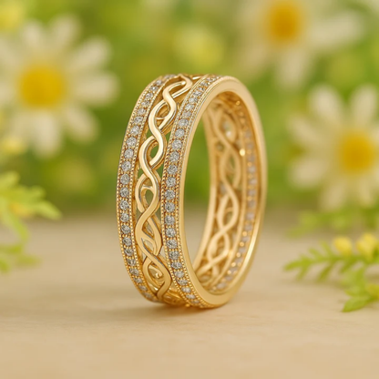 Golden Eternity Filigree Ring