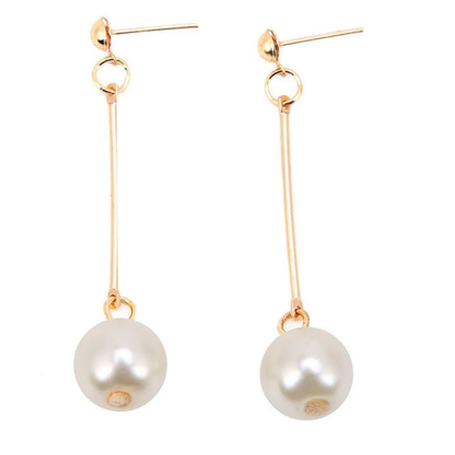 Golden Grace Pearl Drop Earrings