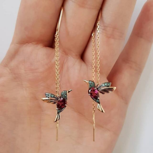 Hummingbird Meadow Threader Earrings