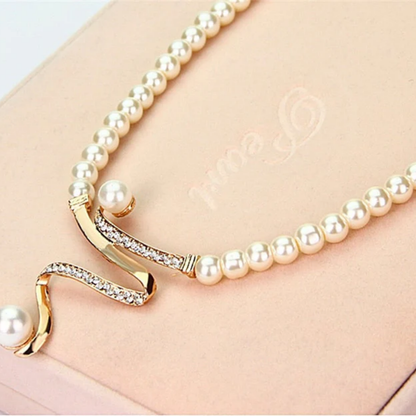 Cascade Serenade Pearl Necklace + Earrings Set