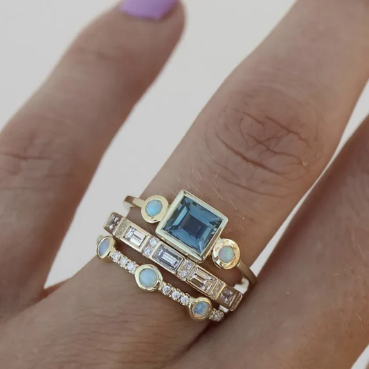 Ocean Prism Stacking Ring Set