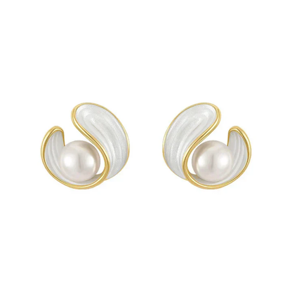 Lunar Embrace Pearl Earrings