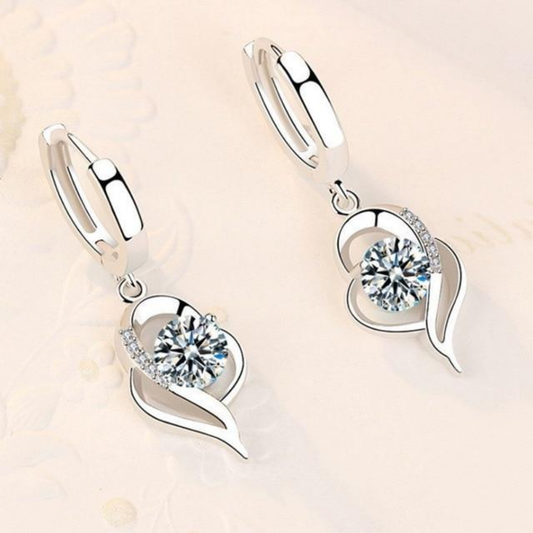 Azure Embrace Heart Earrings