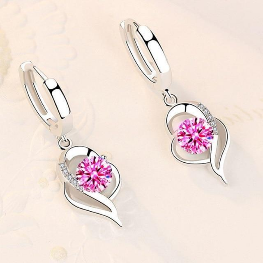 Azure Embrace Heart Earrings
