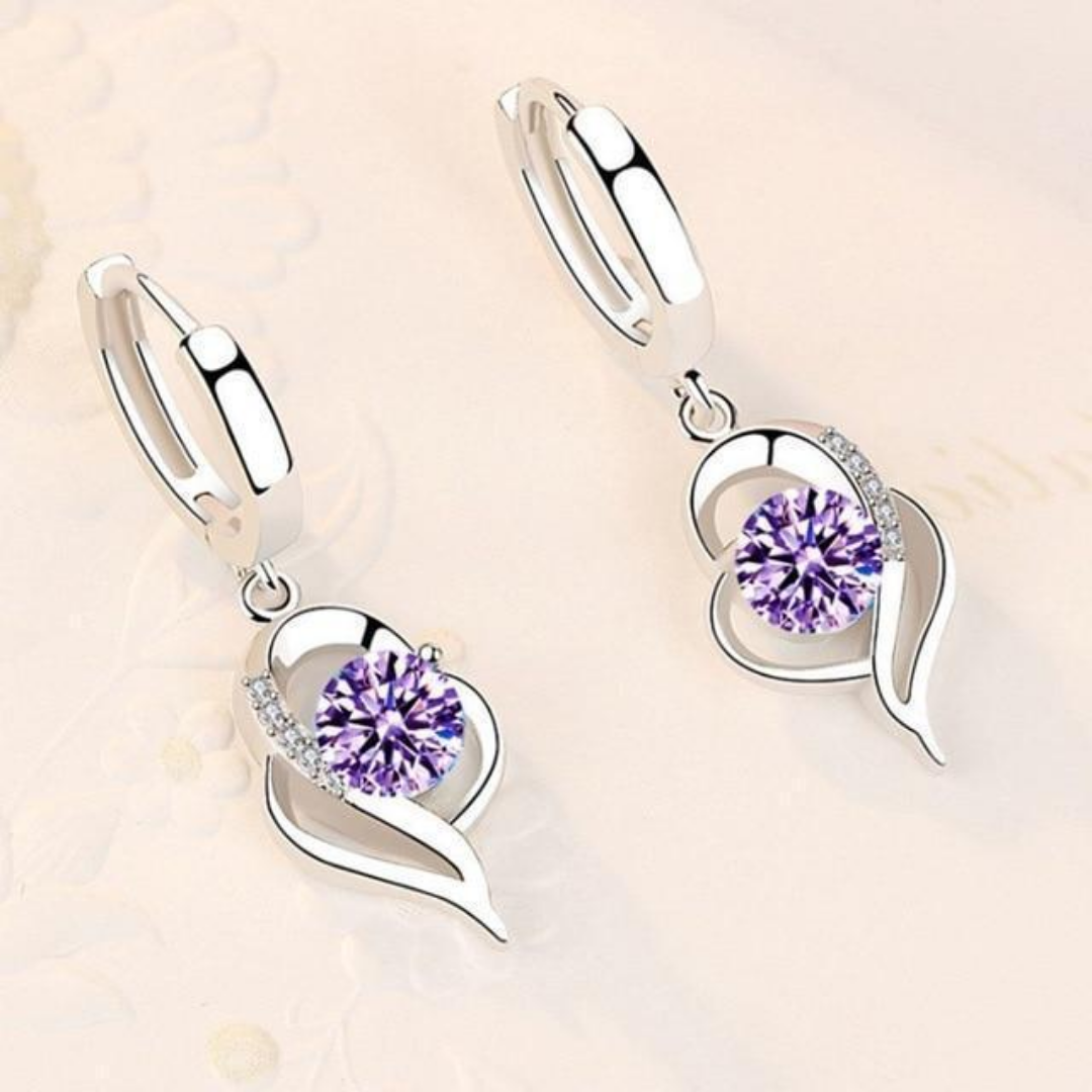 Azure Embrace Heart Earrings