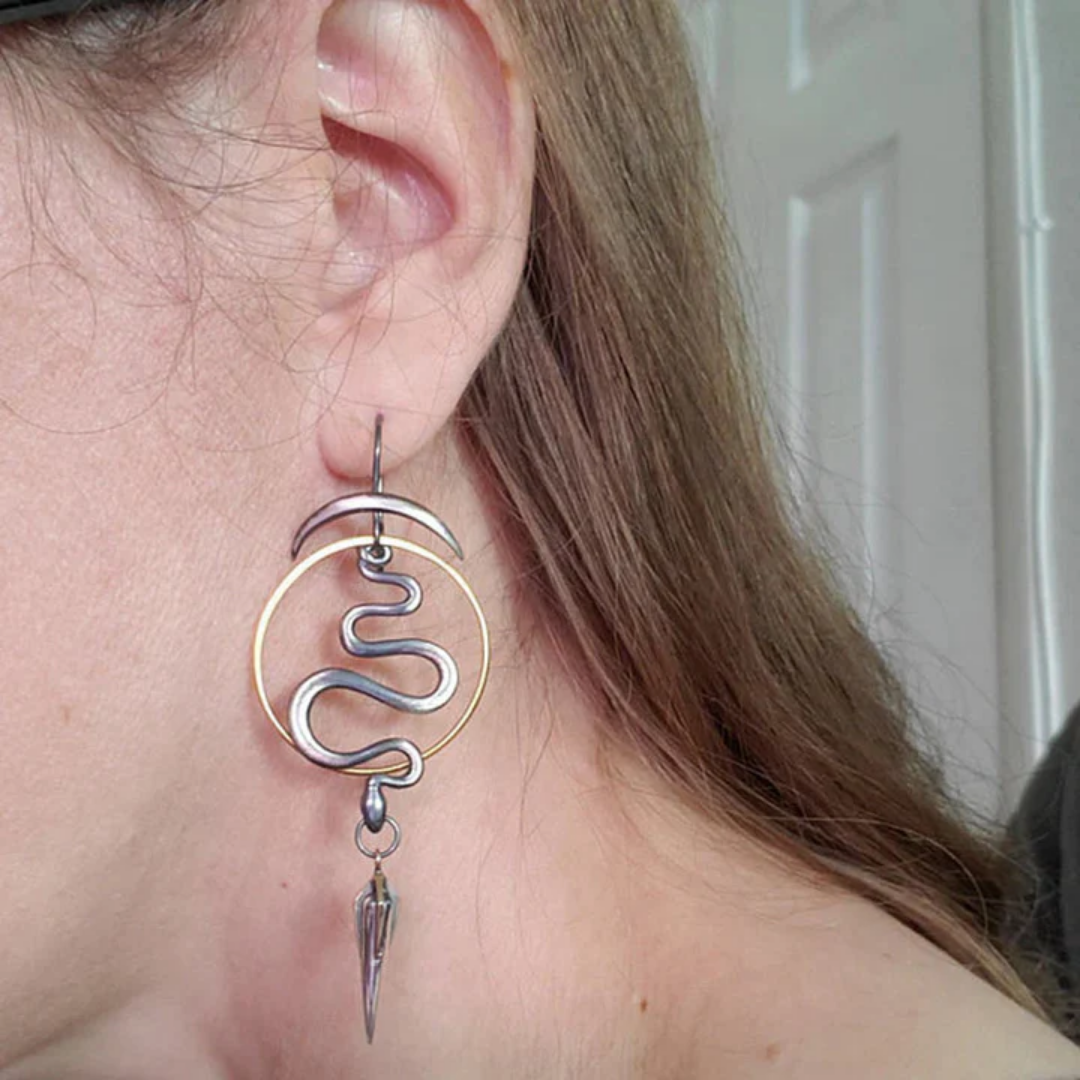 Lunar Serpent Eclipse Earrings