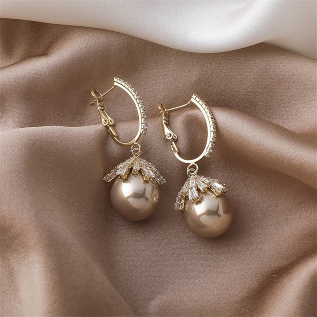 Aurora Crown Pearl Earrings