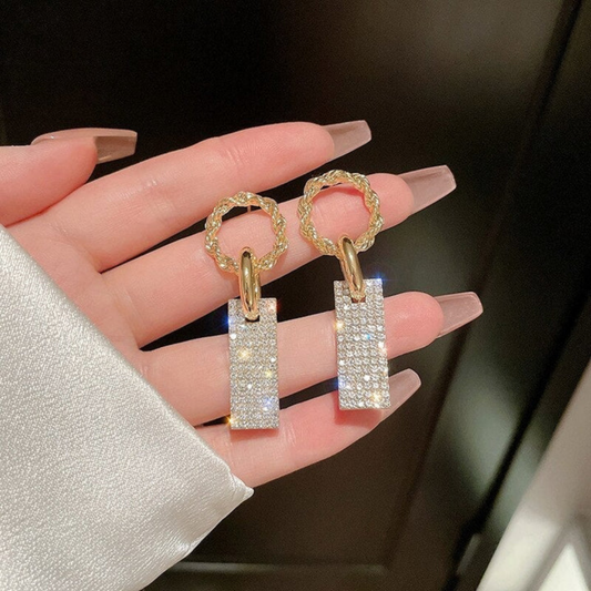 Golden Glimmer Loop Earrings