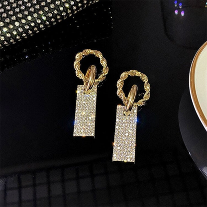 Golden Glimmer Loop Earrings