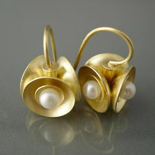 Radiant Petal Pearl Earrings
