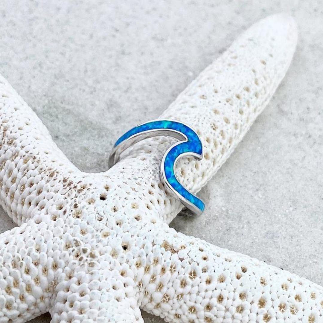 Azure Wave Opal Ring