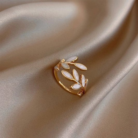 Golden Leaf Serenity Ring
