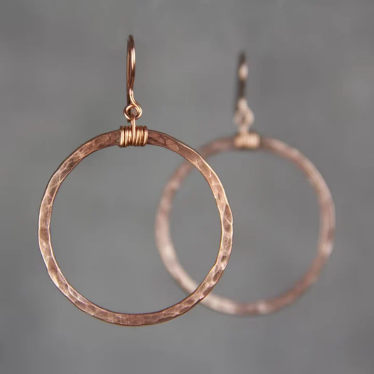 Rustic Aura Hoop Earrings