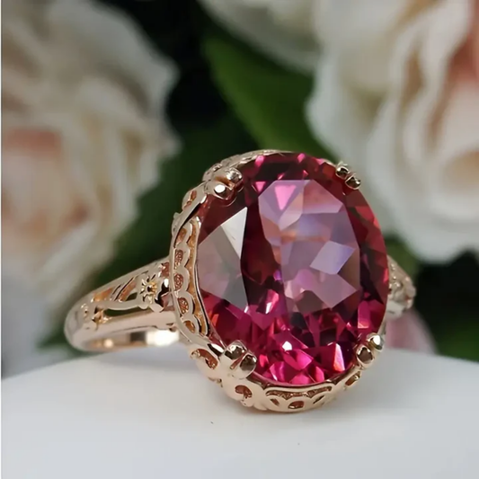Crimson Blossom Regal Ring