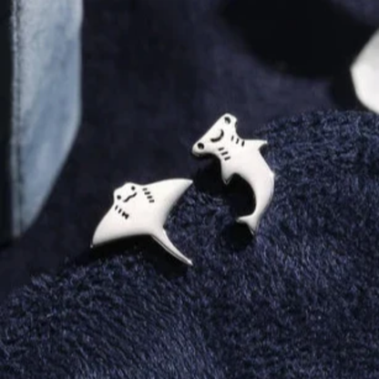 Ocean Duo Studs – Shark & Ray