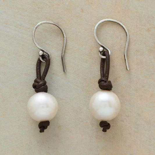 Rustic Pearl Drop Earrings