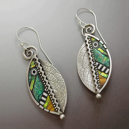 Mystic Leaf Opal Earrings