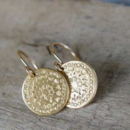 Ancient Sun Coin Earrings