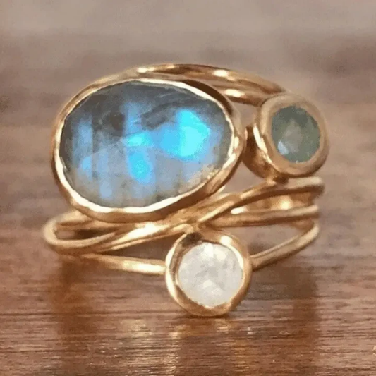 Mystic Blue Labradorite Ring
