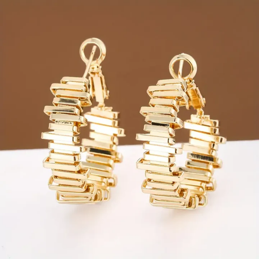 Radiant Stacked Gold Earrings