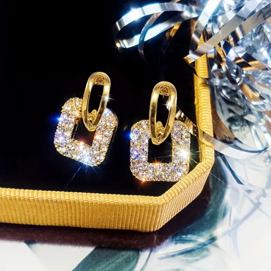 Radiant Cascade Gold Earrings