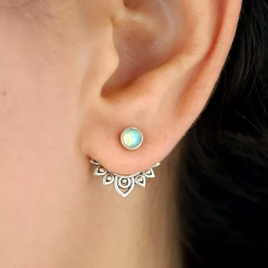 Lotus Glow Opal Earrings