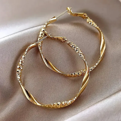 Golden Spiral Hoop Earrings