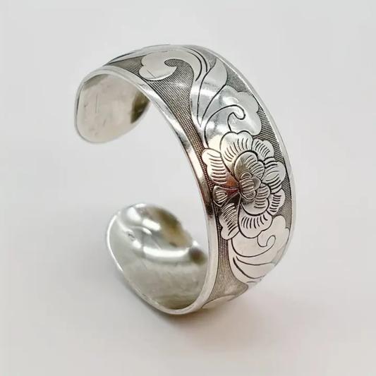 Vintage Bloom Silver Bracelet