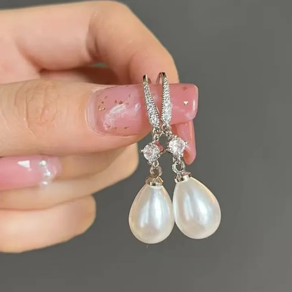 Moonlit Pearl Drop Earrings