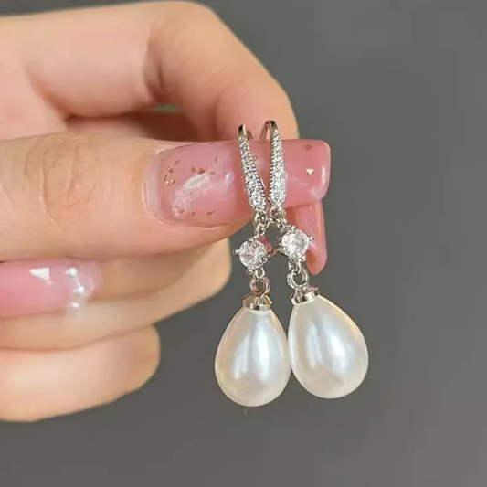 Moonlit Pearl Drop Earrings