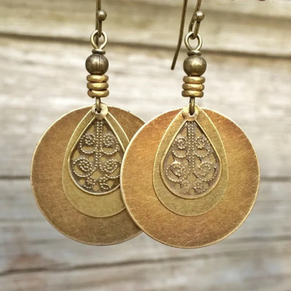 Vintage Golden Medallion Earrings