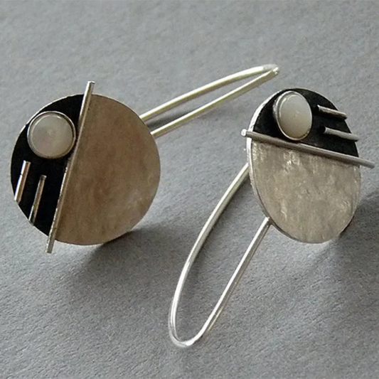 Lunar Eclipse Silver Earrings