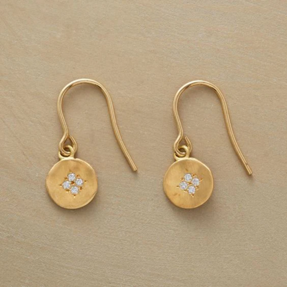 Golden Starlight Disc Earrings