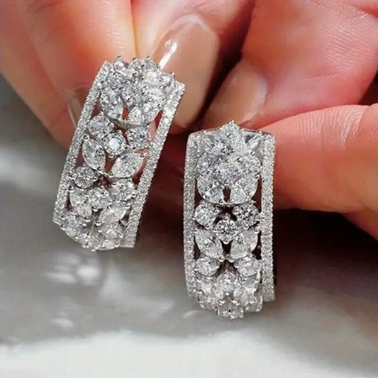 Vintage Silver Petal Earrings