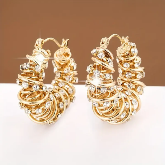 Radiant Spiral Crystal Earrings