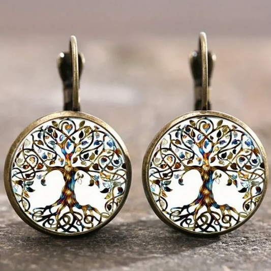 Vintage Wisdom Tree Earrings