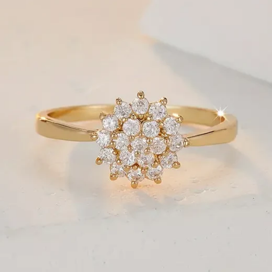 Radiant Blossom Crystal Ring