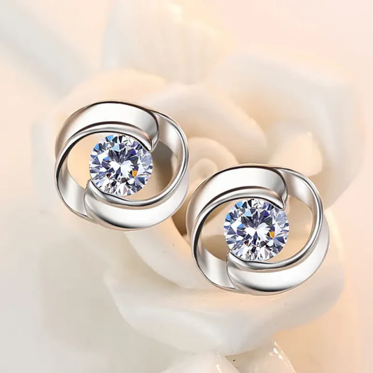 Eternal Swirl Crystal Earrings