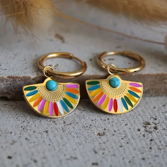Golden Sunrise Hoop Earrings