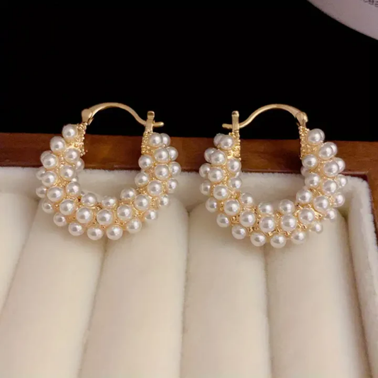 Radiant Pearl Bloom Hoops