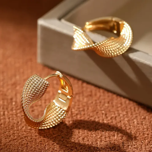 Golden Wave Embrace Earrings